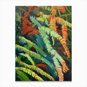 Cinnamon Fern Cézanne Style Canvas Print