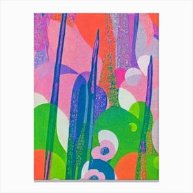 Okra 2 Risograph Retro Poster vegetable Canvas Print