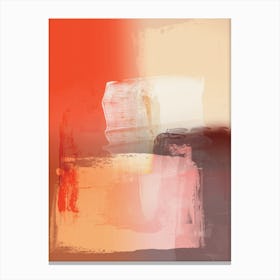 Abstract Brushmarks Orange Pinks Canvas Print