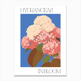 Hydrangeas In Bloom Flowers Bold Illustration 2 Canvas Print