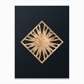 Abstract Geometric Gold Glyph on Dark Teal n.0156 Canvas Print