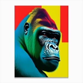 Gorilla With Confused Face Gorillas Primary Colours 2 Canvas Print