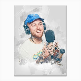 Mac Miller Watercolor Canvas Print