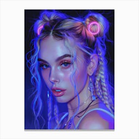 Neon Girl 3 Canvas Print