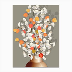 Autumn Leaves In A Vase Canvas Print