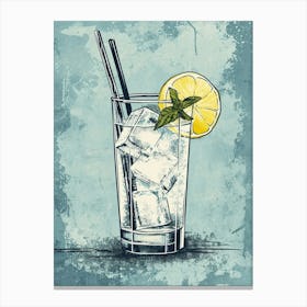 Tom Collins Watercolour Inspired Illustration 2 Canvas Print