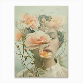 Girl With Flowers Canvas Print