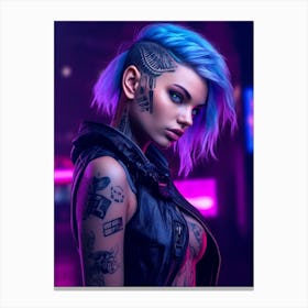 Sexy Cyberpunk Girl 1 Canvas Print