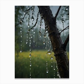 Raindrops On A Tree 4 Canvas Print