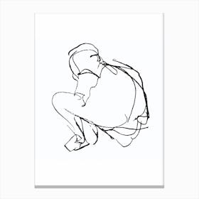 Sitting Figure Sketch Canvas Print