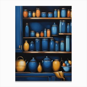 Blue Jars Canvas Print
