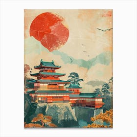 Kanazawa Castle Japan Mid Century Modern 1 Canvas Print