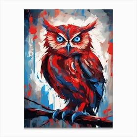 Owl PaintingAzure Insight : The Vivid Owl Painting Canvas Print