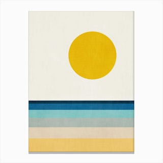 Mcm Abstract Landscape Sun Sea Canvas Print