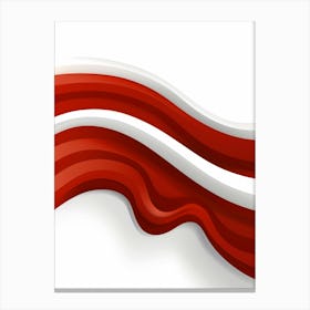 Red And White Wavy Background Canvas Print