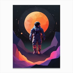 Low Poly Astronaut Minimalist Sunset (55) Canvas Print