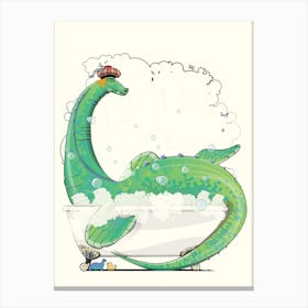 Loch Ness Monster In The Bath Canvas Print