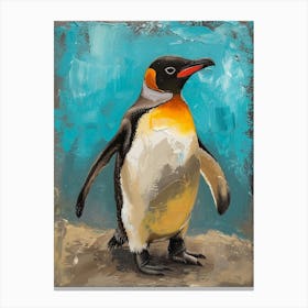 Galapagos Penguin Cooper Bay Colour Block Painting 1 Canvas Print
