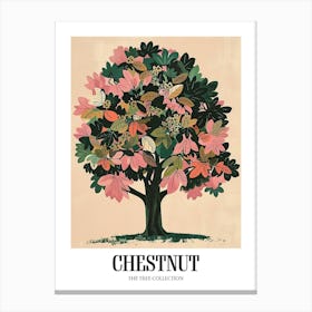 Chestnut Tree Colourful Illustration 2 Poster Canvas Print
