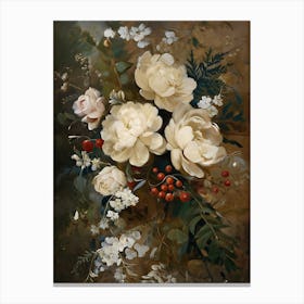 Bouquet Of White Roses Canvas Print