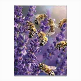 Colletidae Bee Realism Illustration 14 Canvas Print