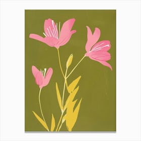 Pink & Green Fuchsia 1 Canvas Print