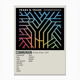 Communion By Years & Years 2015 Poster Canvas Print