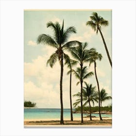 Pink Sands Beach Bahamas Vintage Canvas Print