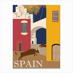 Spanish Bulls Canvas Print