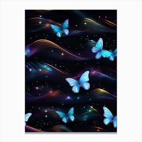 Blue Butterflies Wallpaper Canvas Print