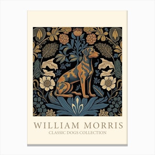 William Morris  Inspired Dogs Collection Canvas Print