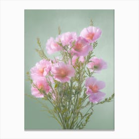 Heather Flowers Acrylic Painting In Pastel Colours 4 Canvas Print