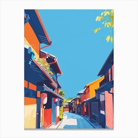 Gion District Kyoto 1 Colourful Illustration Canvas Print