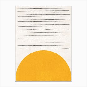 Sun Lines Mustard Abstract Canvas Print
