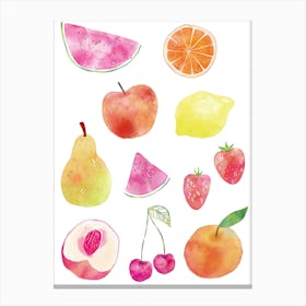 Watercolor Fruit Canvas Print