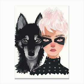 Wolf And Girl Canvas Print