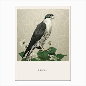 Ohara Koson Inspired Bird Painting Falcon 2 Poster Canvas Print