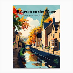 Bourton On The Water England England Travel Illustration Canvas Print