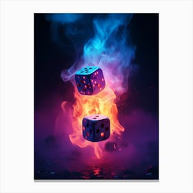 Dices In Smoke Canvas Print