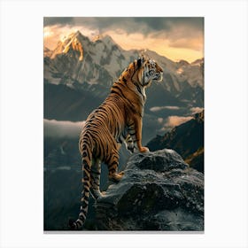Tiger In The Mountains Canvas Print