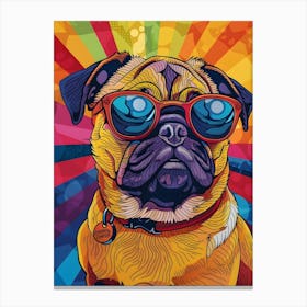 Pug in Sunglasses 2 Canvas Print