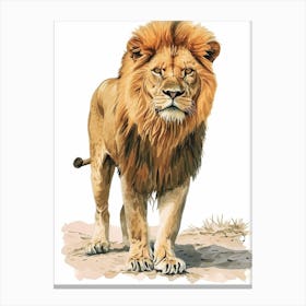 Barbary Lion Hunting 1 Canvas Print