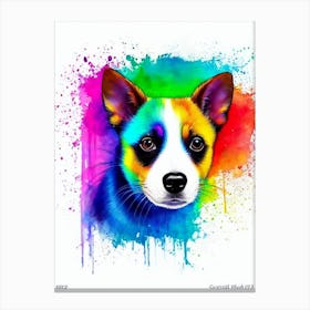 Rat Terrier Rainbow Oil Painting dog Canvas Print