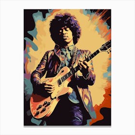 Jimi Hendrix Retro Portrait 1 Canvas Print