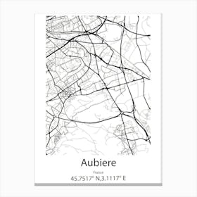 Aubiere,France Minimalist Map Canvas Print