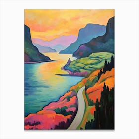 Columbia River Washington Retro Pop Art 4 Canvas Print