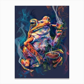 Frog Smoking Canvas Print