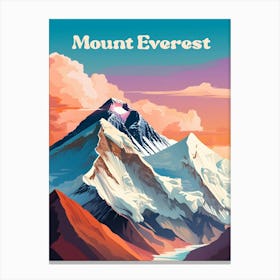 Mount Everest Sunset Travel Illustration Canvas Print