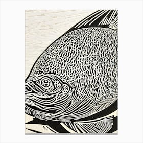 Flounder Linocut Canvas Print