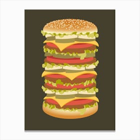 Hamburger Retro Art Canvas Print